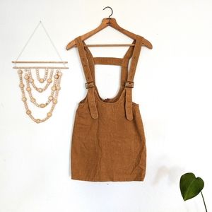 Nasty Gal Corduroy Pinafore Dress Tan